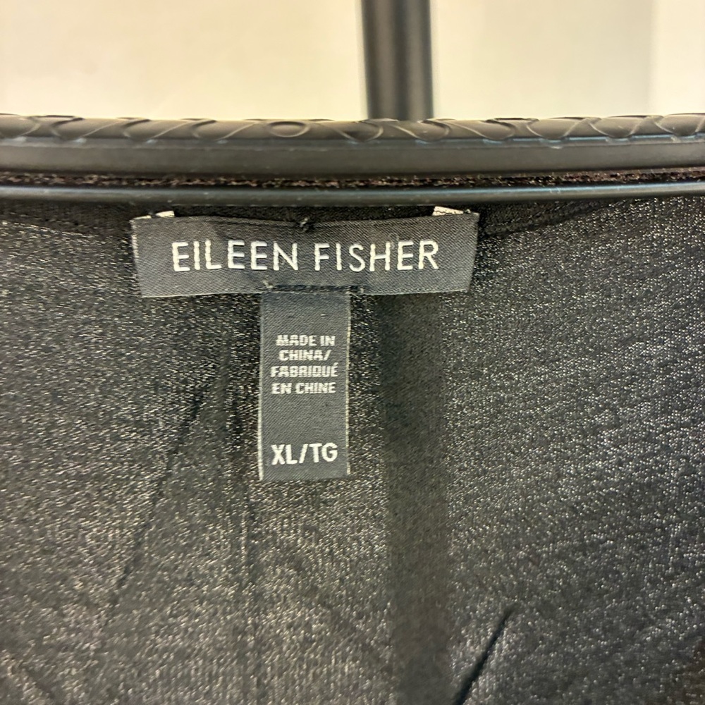 Eileen Fisher 100% Silk Black Long Tank XL - Picture 4 of 7